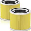 2 Pack Core 300 Pet Care Replacement Filter for LEVOIT Core 300 Core300-P Core 300s VortexAir Air Purifier, 3-in-1 True H13 and Activated Carbon,Core 300-RF-PA, Yellow