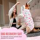 Lukovee Recovery Suit for Dogs, Zipper On Dog Surgery Suit for Female Male Dog, Onesies Bodysuit Prevent Licking Spay Abdominal Wounds Bandages E-Collar Alternative (Pink, S)