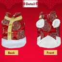 BAMY New Year Small Dog Coat Warm Cat Costume Winter Pet Clothes Vest of The Tang Dynasty Christmas Hoodie for Boy Puppy Kitten Teddy Bichon (L (Chest Circumference 21.2in))