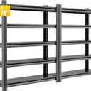 2 Sets Metal Garage Shelving Unit, 78"H Heavy Duty 5-Tier Adjustable Storage Rack, 18"D x 48"W x 78"H Steel Shelving, 3000 lbs Industrial Shelves for Heavy Tools and Equipment, Ideal for Garage, Basement