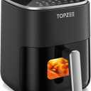 Air Fryer 12-in-1 with 5.5 QT Large Capacity, Compact Air Fryer, 100-400 Precise Heat, 360Hot Air Circulation, 95% Less Oil, Bake, Dry, Reheat, Frozen, Broil, Proof, Black