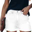 Angerella Women's Denim Shorts Mid Rise Ripped Jean Short (X-Large, #23 White)