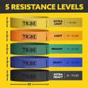 Tribe Lifting Fabric Resistance Bands for Working Out - 5 Exercise Bands Set for Legs and Glutes - Booty Bands for Women and Men - Thick Cloth Workout Bands for Physical Therapy, Hip Training