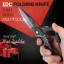 Fathers Day Dad Gift for Men Husband, 6-in-1 Multitool Knife for Camping, BEST DAD EVER Gift for Grandpa Papa from Daughter Wife Son, Birthday, Anniversaries Present for Him, Cool Tools for Men