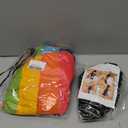 Twoworld Baby High Chair Seat Cushion Liner Mat Pad Cover Rainbow Striped Water Resistant and High Chair Straps (5 Point Harness) 1 Suit