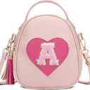 KKXIU Purse Gifts for Girls Cute Little Girl Crossbody Bag Heart Kids Small Backpack with Tassel (A) (Pink)