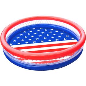 SWIMLINE Americana 3 Ring Kiddie Pool 60'' X 12'' | For Kids Toddlers Children Adults| Ball & Sand Pit Outdoor Indoor Garden Backyard Summer Fun | Blow Up Thick Durable Inflatable Splash Pad Sprinkler