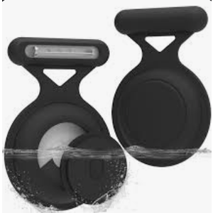 Waterproof Airtag Holder for Kids (2 Pack), Hidden Air Tag Case with Pin, Full Cover GPS Tracker Clip Compatible with Apple Airtag for Toddlers, Children, Elderly, Clothing, Backpack (Black/Black), Pack 2