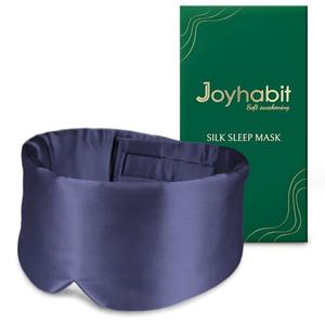 Joyhabit Silk Sleep mask | 100% Mulberry for Women Men Ultra Soft Blackout Eye Cover with Adjustable Band, Breathable No Eye Pressure, Ideal for Sleep, Travel, Naps & Meditation, Navy Blue
