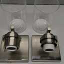 Set of 2 Wall Sconces for Bathroom, Brushed Nickel Vanity Light Fixtures, Modern Wall Mount Lighting Lanterns, Farmhouse Wall Lamps with Clear Glass Shade for Bedroom Living Room Mirror Hallway Porch