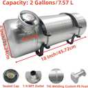 Yilann 2 Gallons Spun Aluminum Fuel Gas Tank 6" x 18" End Fill 1/4 NPT Outlet, For Lawn Mower，Go Kart, Mini Bike, Mini Excavator