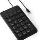 CBUS Wired USB-C Numeric Keypad for Laptop, 23 Keys Numpad Keyboard with Tab, Home, Email & Calculator Keys, 5ft Cable, Small and Lightweight Design
