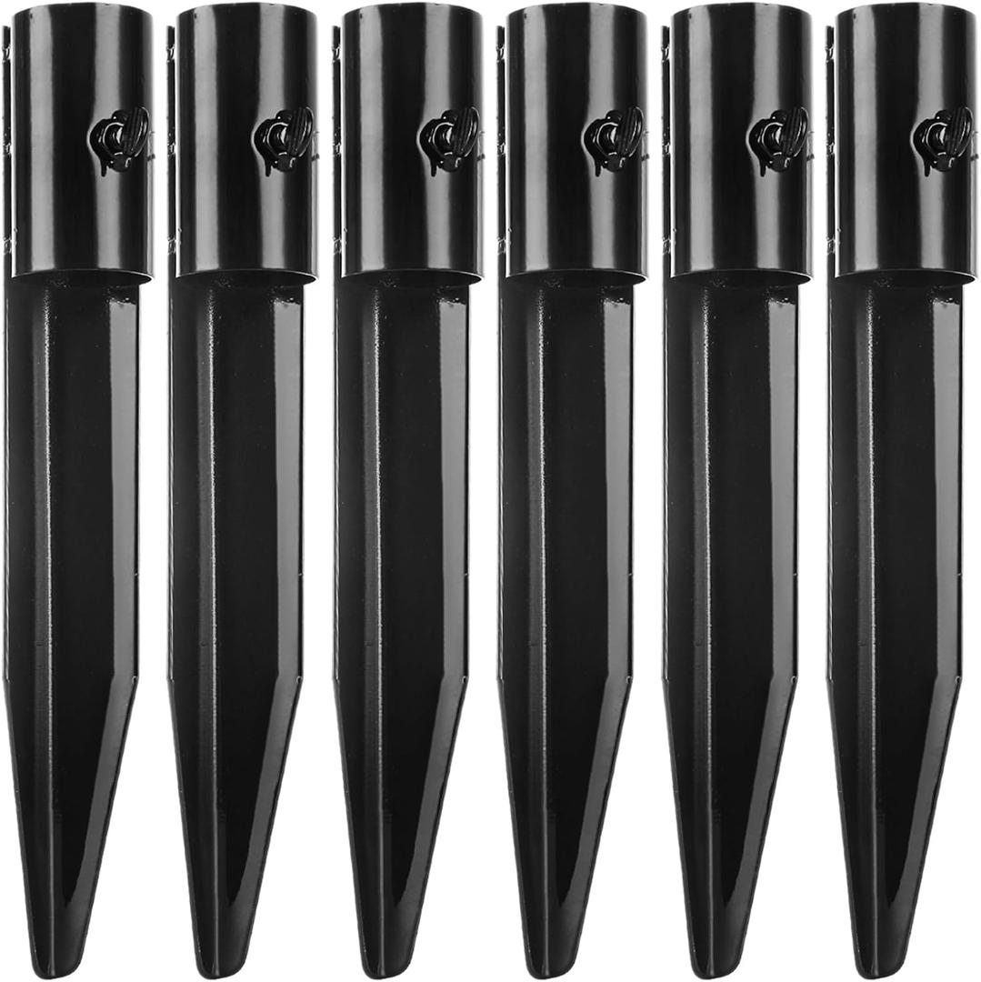 CYEAH 6 Pack Metal Stakes Solar Lights Replacement Spike, 10 in Steel Torch Stand Stakes for Tiki Torches, Freestanding Poles and Solar Lights, Outdoor Light Stakes Garden Stakes for Lights