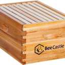 BeeCastle Heavy Wax Coated Langstroth Unassembled Deep/Brood Box with Frames and Beeswax Coated Foundation Sheet (8 Frame)