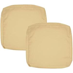 FLYMEI Patio Cushion Covers 24x24x4 Waterproof Outdoor Cushion Cover Replacement 4 Packs Outdoor Seat Cushion Slipcover for Rattan Chair Sofa, Sand
