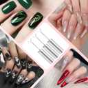 5 x 5 Pcs Heart Magnet for Cat Eye Gel Polish, Cat Eye Magnetic Nail Art Tool SetMagnet Sticks with Y-Shaped Guide for Nails, Magnetic Nail Art Tool for Stunning Cat Eye Effect, DIY Manicure Kit