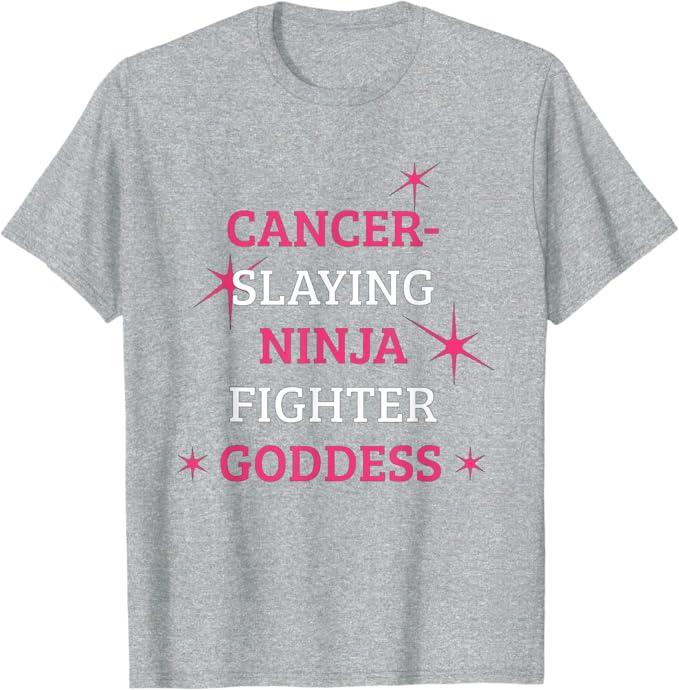 Chemotherapy Care Package Pink Beat Cancer Slayer T-Shirt (Small, Gray)