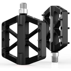 Bike Pedals, Mountain MTB BMX Pedals, 9/16" Bicycle Pedals, Lightweight Non-Slip Nylon Composite, Durable DU-Bearing & Bearing Platform Pedals (Black)