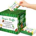 Teling 51 Pieces Diaper Raffle Tickets with Card Baby Shower Decorations Gender Reveal Holder Box for Girl Boy Diaper Raffle Party (Football Touch Down It's A Boy)