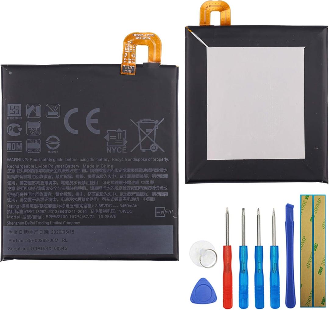 New Replacement Battery B2PW2100 Compatible with Google Pixel XL 1st/Nexus M1 5.5-inch 3450mAh 3.85V Built-in Battery 35H00263-00M + Tools