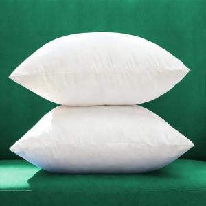 Extra Thick and Full Set of 2 Plump Cotton Fabric Throw Pillow Inserts, Overfilled Cushion Filler, 18 X 18 Inches