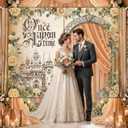 Once Upon a Time Birthday Backdrop Banner, 110x79 Inch Fairy Tale Castle Photo Booth Prop with Door Hole for Princess Theme Party Decorations, Storybook Magic Party Supplies