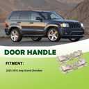 4pcs Interior Door Handle Front/Rear Left and Right Side Beige Chrome Compatible with 2005-2011 Jeep Grand Cherokee Replaces 1EH131D5AA 1EH121D1AA 5HR371D1AJ 5HR381D1AJ