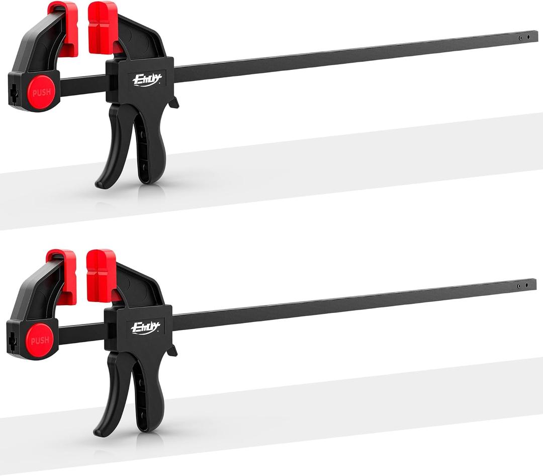 24" Bar Clamps for Woodworking, Medium 170 lbs One-Handed Spreader/Clamp, Light-Duty Quick-Clamp F Wood Clamps Set for Hand Wood Working Crafts Grip Gluing - 2 Pack