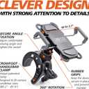 Bike & Motorcycle Phone Mount - For iPhone 16 (15, Xr, SE, Max/Plus), Galaxy S22 or any Cell Phone - Universal ATV, Mountain & Road Bicycle Handlebar Holder. +100 to Safeness & Comfort