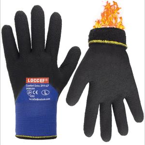 LOCCEF 2 Pairs Winter Work Gloves for Men and Women, Freezer Gloves for Work Below Zero, Thermal Insulated, Super Grip, Medium