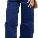 Eytino Women's Plus Size Jeans High Waisted Straight Leg Stretchy Jeans Trendy Casual Loose Denim Pants with Pockets(1X-5X) (4X, Navy Blue)