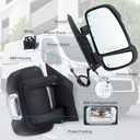 Right Passenger Side Door Mirror Compatible With 2014-2026 Ram Promaster 1500 2500 3500 With Power Glass Power Folding Turn signal Heated Black Replace#CH1321432 5VF00JXWAG(8+2Pins)
