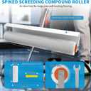 Complete Self Leveling Cement Tool Kit, Professional Epoxy Floor Kit Tools with Spiked Roller with Splash Guard, Spike Shoes, Paint Roller, Trowel, Scraper & Extension Pole