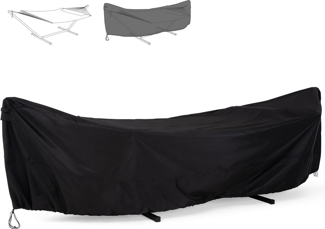 SUNCREAT Hammock Cover, Water-Resistant Polyester Hammock Stand Cover for 11-12ft Stand, Black