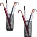 Mind Reader Umbrella Stand, Multi-Purpose Storage Organizers for Office and Entryway, Metal Mesh, Set of 2, Black