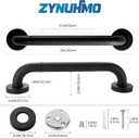 Grab Bars for Shower, Zynuhmo 2 Pack 12 Inch Anti Slip Stainless Steel Bathroom Safety Shower Grab Bar Handrails for Handicap Injury Pregnant Senior Assist Shower Handles(Matte Black, 1" Diameter)