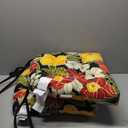 Pillow Perfect Tropic Floral Indoor/Outdoor Chairpad with Ties, Tufted, Weather, and Fade Resistant, 17" x 17.5", Black/Green Clemens, 2 Count