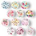 12Pcs Glass Strong Magnetic Refrigerator Magnet Fridge Sticker,Colorful Flowers Crystal Fridge Magnets Decoration for Crafts,Fridge Magnets for Kitchen, Office Whiteboard, Cabinet and Dishwasher