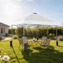 OLIXIS 10x10ft 1-Person Pop Up Canopy Tent, Heavy Duty One Push Setup Portable Outdoor Shelter for Beach Events Camping with Rolling Carry Bag, Snow White