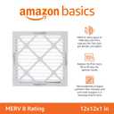 Amazon Basics MERV 8 AC Furnace Air Filter, 12x12x1 inches, 6-Pack, Dust, Pet & Allergy Control, Electrostatic (Actual Size: 11.75" x 11.75" x 0.75")