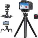 Lamicall Tripod for Camera - 3 in 1 Flexible Tripod for iPhone with Wireless Remote - iPhone Tripod Stand for Video Recording Vlogging Compatible with iPhone Samsung Go Pro, Small Digital Camera (NEW Upgraded Tripod for Camera - Dark Grey)