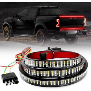 4WDKING Truck Tailgate Light Bar, 60" Triple Row LED Strip with Red Brake White Reverse Amber Turn Signal for Pickup Trailer SUV RV Van ATV UTV 4WDKING Truck Tailgate Light Bar, 60" Triple Row LED Strip with Red Brake White Reverse Amber Turn Signal for Pickup Trailer SUV RV Van ATV UTV