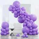 PartyWoo Purple Balloons 140 pcs Different Sizes of 18 12 10 5 Inch Light Purple Lavender Lilac Balloon Arch Kit Garland for Graduation Baby Shower Halloween Birthday Party Decorations Purple-Y15