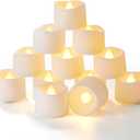Homemory Timer Tea Lights Candles Battery Operated, 6H Timer Built-in, Auto On Daily, Flameless LED Tealight Votives for Table Centerpieces, Lantern, Holiday Decor, Warm Lamp, No Remote, 24-Pack (Warm White Glow, White Base)