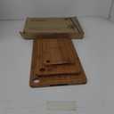 Bamboo Cutting Board for Kitchen, Wooden Cutting Board 3-Piece Set with Non-Slip Mat Deep Juice Groove and Built-In Handles, Wood Cutting Board for Meat Vegetables Fruit Ideal Gift for the Home (Brown)