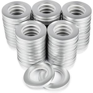 50 Pack Curtain Grommet 1-9/16 Inner Diameter 40mm Inner Plastic Ring Can Make Curtain Grommet Kit A Bit Quieter On The Rod for Window Shower Drapery,Living Room(Matte Silver)