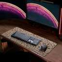 MAY FLOWER Gaming Mouse pad, Large Laptop Mousepad, Full Keyboard Mat, Long Computer Mouse Mat for Home and Office, Anti-Slip Rubber Base, 31.5 x 11.8 Inches (Leopard Print)