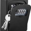 Key Lock Box Wall Mounted,4 Digit Combination Weatherproof Lockbox for Outside House,5 Keys Large Capacity Lockbox,Key Safe Security Storage Lock Box with Resettable Code for Indoor Outdoor Garage (1 pack-Black)