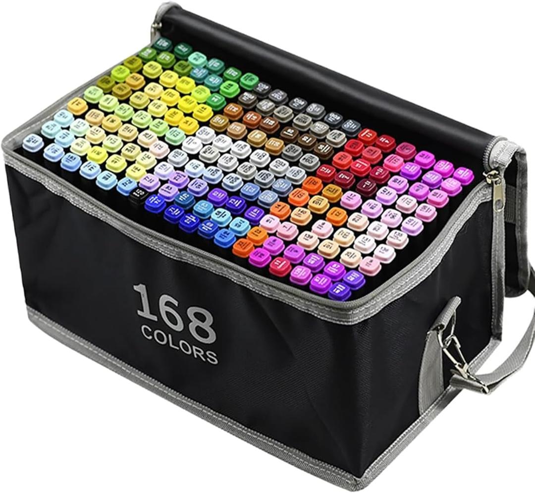 168 Colors Alcohol Markers Art Markers for Kids and Adult Drawing Marker Dual Tip Coloring Painting Perfect for Boys Girls Students Gift