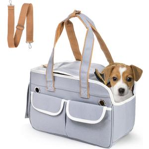 Collapsible Pet Carrier, Soft Sided Cat Carrier up to 15 Lbs, Portable Pet Travel Carrier Airline Approved with Shoulder Strap, Mesh Top Load Small Dog Carrier Bag for Outdoor